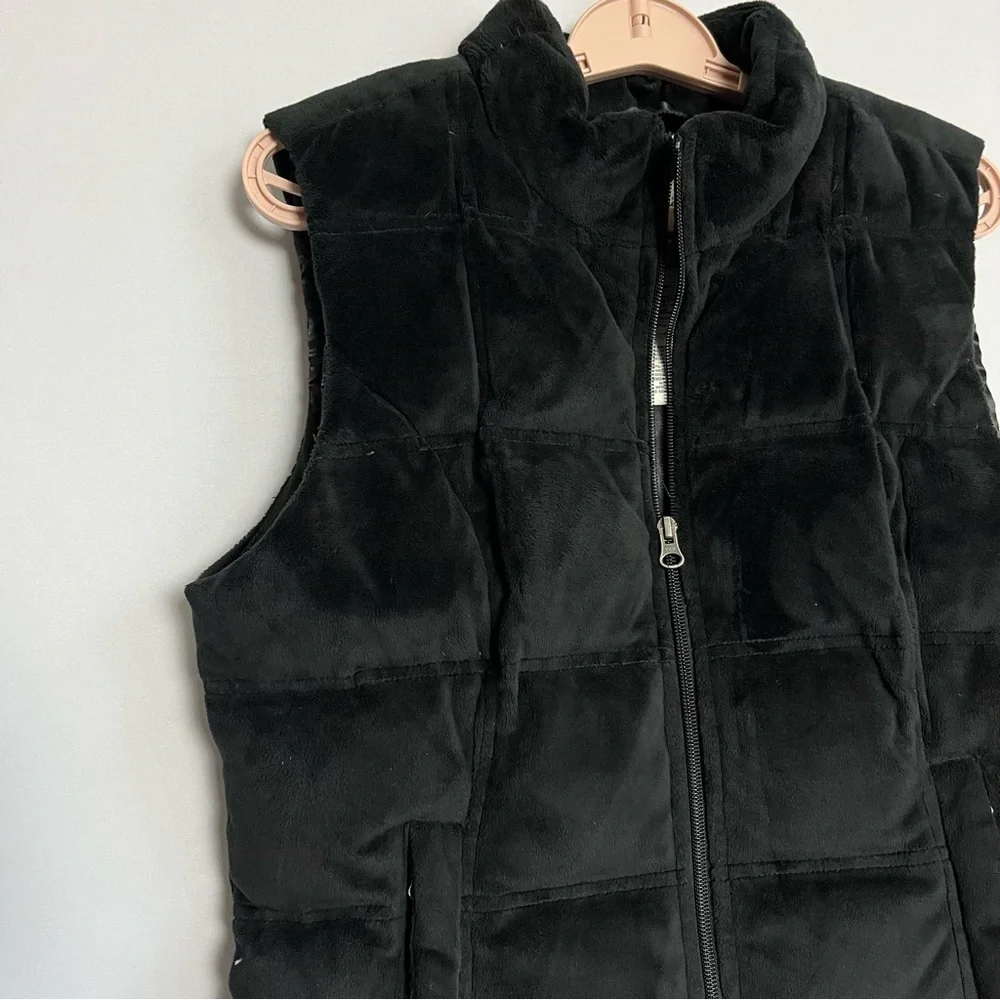 Eddie Bauer Vest Women Sz M Black Velvet Premium Goose Down Outdoor Hiking Y2K - Picture 10 of 10